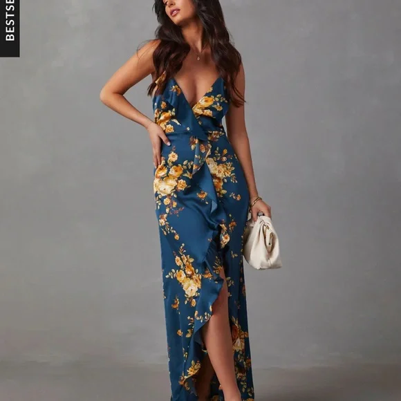 tiered yellow maxi dress Yellow Ruffle Tiered Fitted Maxi Dress
